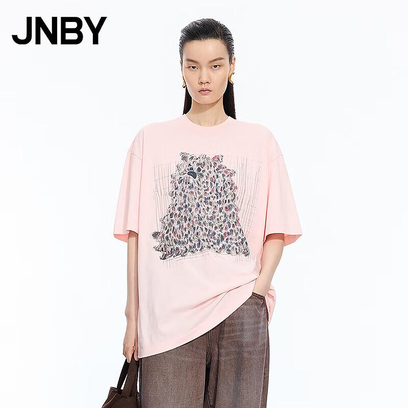 JNBY 25 Fall Fun Dog Graphic Cotton Round Neck Short Sleeve T-Shirt M