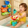Baby Bath Toy Play Water In Crab Flower Shape Interactive Waterwheel Fun In Shower Bathtub with Suction Cup In Kid Children Gift