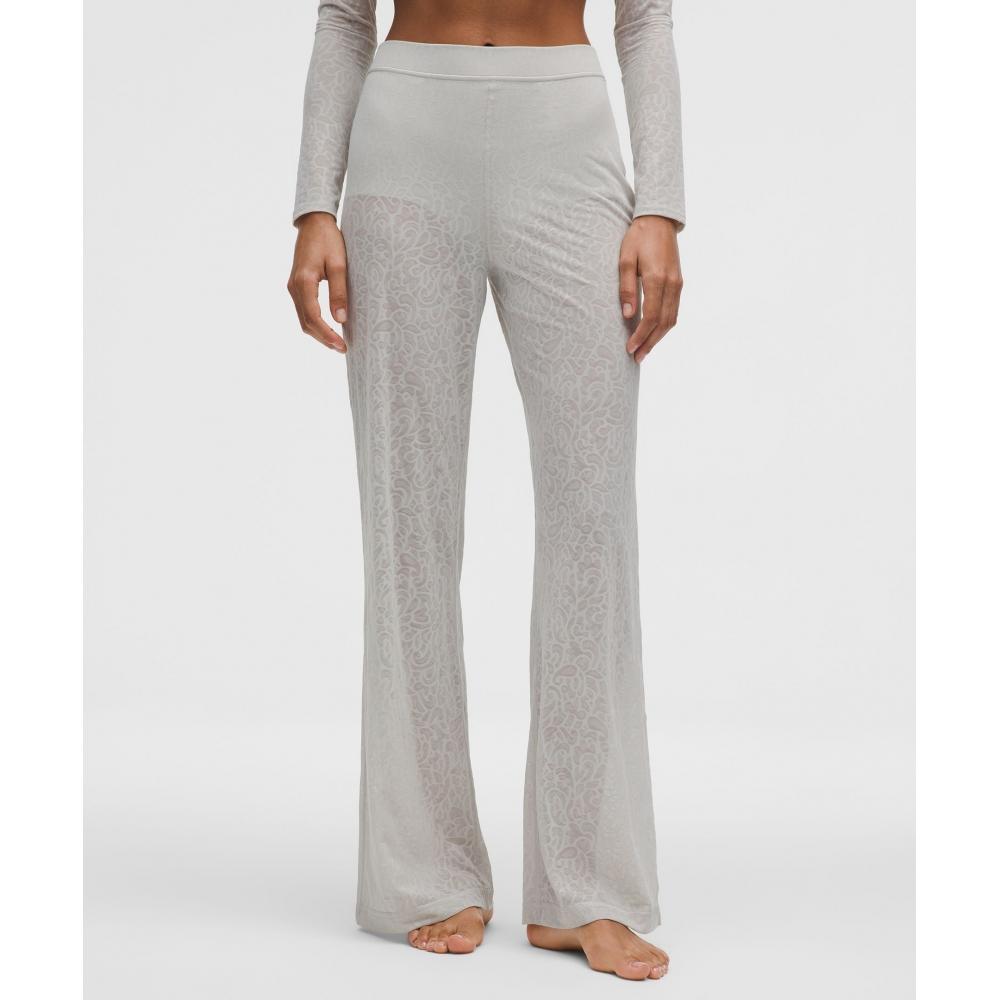 Lululemon Paisley Lace Jacquard High Rise Flared Pant Paisley Lace Jacquard Dove Grey