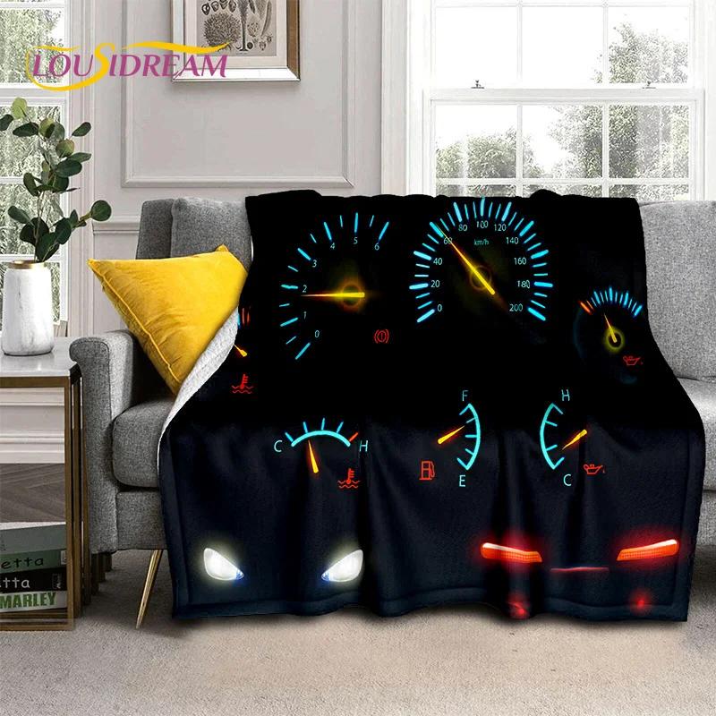 3D Car Dashboard Machine Control Screen Racing Soft Flannel Blanket for Beds Bedroom Sofa,Throw Blanket for Outdoor Leisure Nap