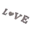 LOVE Heart Rhinestone Patch Appliques Iron On Bags Clothes Decorative