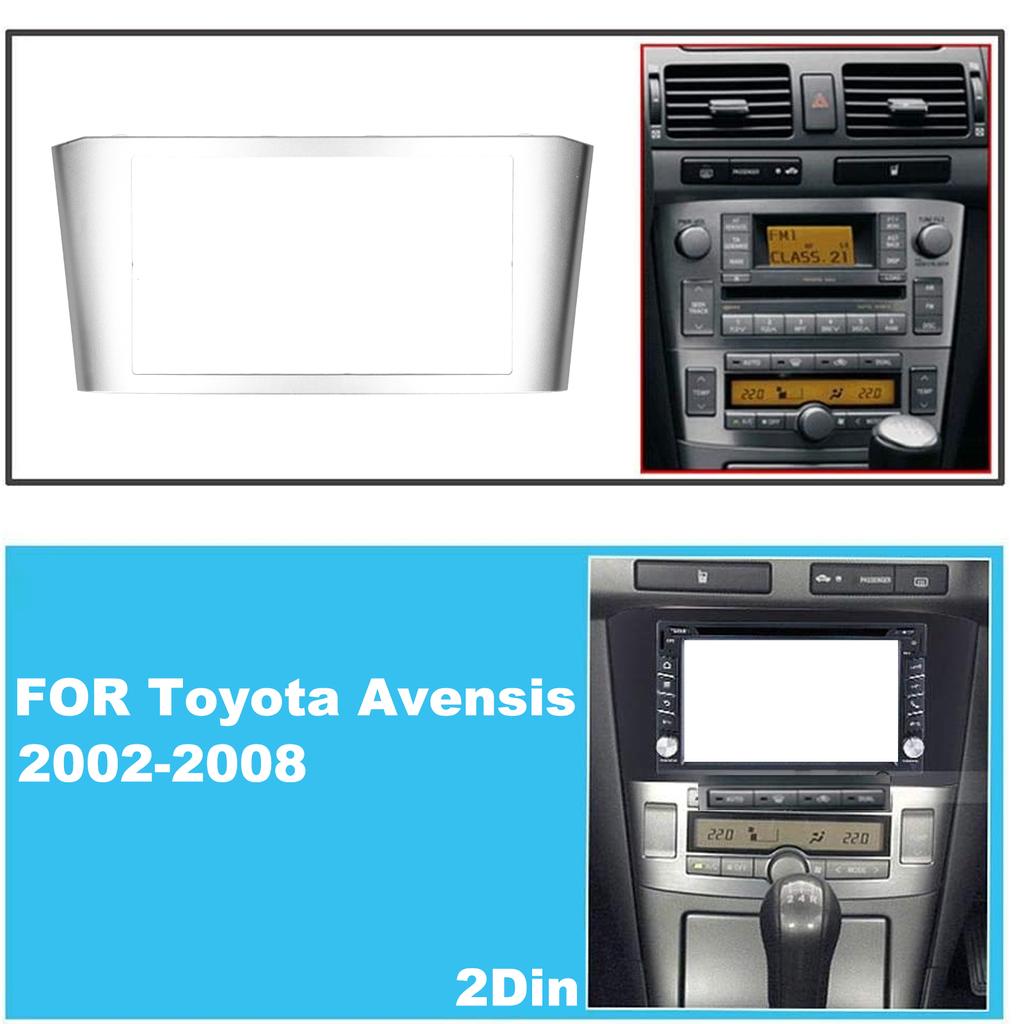 2 Din Radio Stereo Fascia Dash Audio DVD Silver Frame Surrounding Fit for Avensis 2002‑2008
