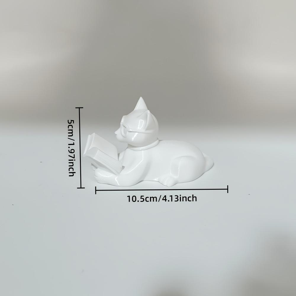 Glasses Kitten Reading Ornament, Nordic Style Study Ornament, Suitable for Bookshelves, Living Rooms, Desktop Ornaments