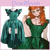 Wednesday Agnes Demille Green Cosplay Dress With Polyester Fabric For Teen And Adult Costumes