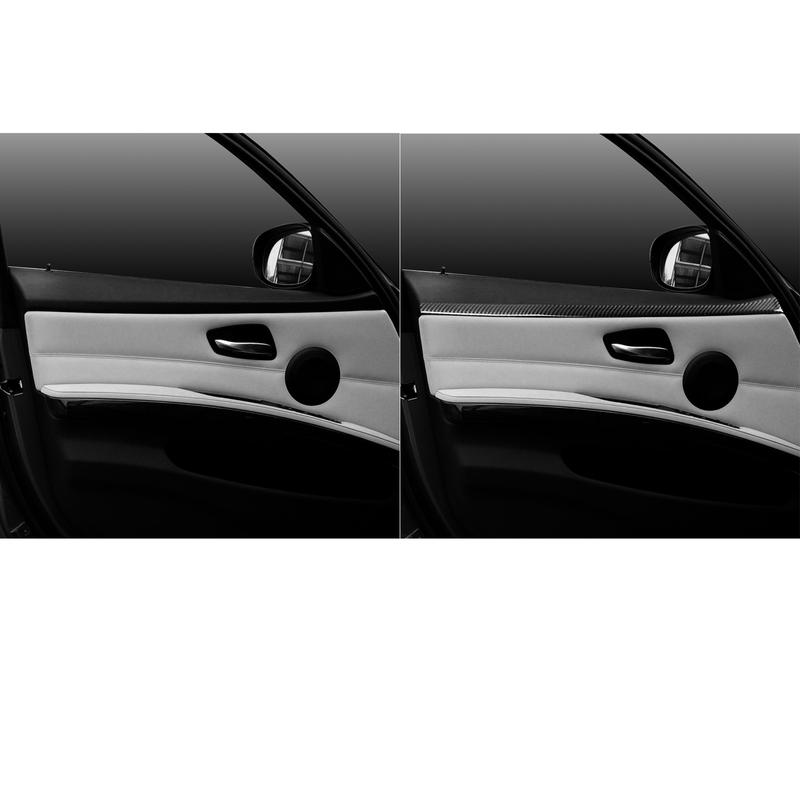 Real Carbon Fiber Car Accessories Front Door Panel Cover Sticker For BMW 3 Series E90 2005 2006 2007 2008 2009 2010 2011 2012