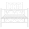 Metal Bed Frame with Headboard and Footboard White 75 X 190 Cm