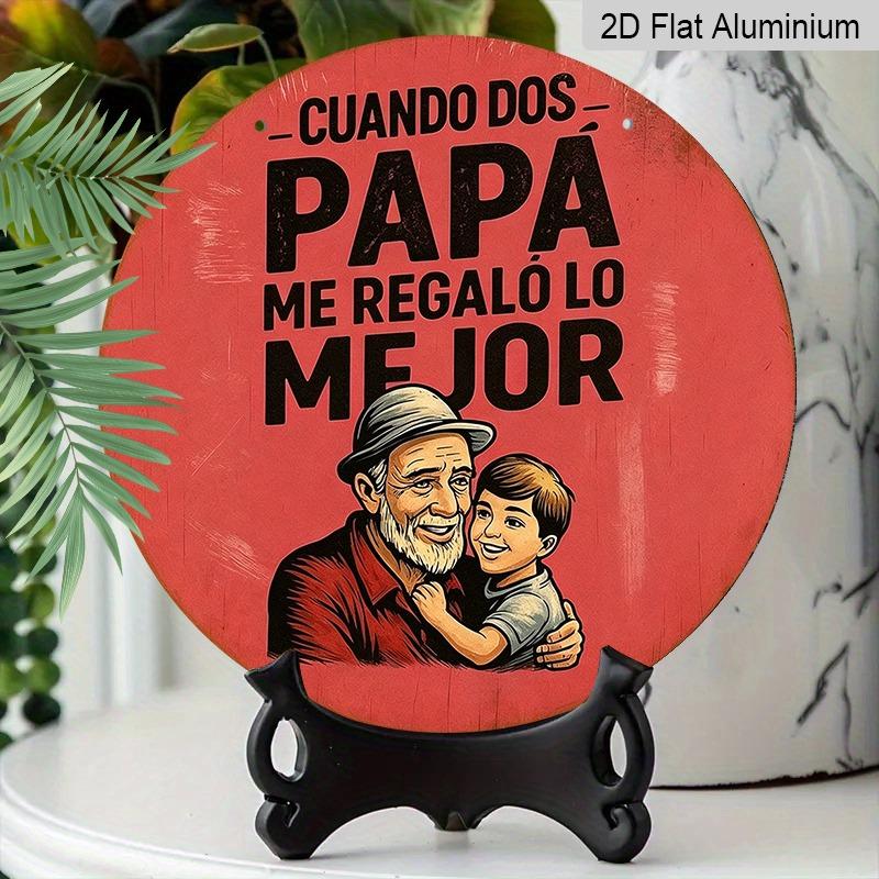 2D Flat Father's Day Themed Aluminum Pendant, Available in Various Sizes. Featuring A Black and White Embracing Illustration, It's An Ideal Choice