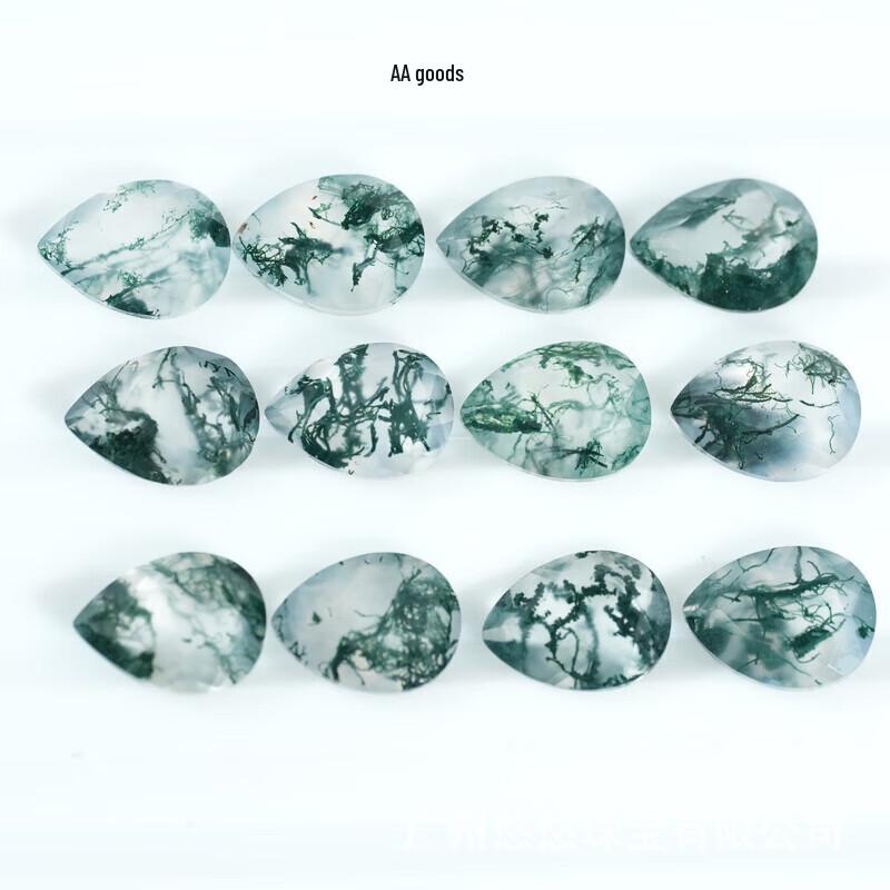 Natural Moss Agate Pear-Shaped 6x8mm Semi-Precious Stone Jewelry Accessory Faceted Pear 6*8 AA зелёный