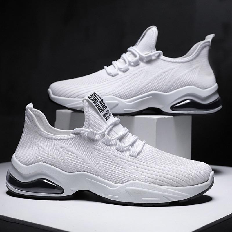 Sneakers men's autumn heightening shoes shoes men's flying woven platform air cushion running shoes breathable single shoes