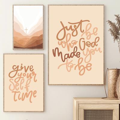 Pictură pe pânză cu verset biblic, Poster și imprimare cu tema Credință Dumnezeu, Artă murală creștină, Imagine cu citat inspirațional pentru living, Decor casă