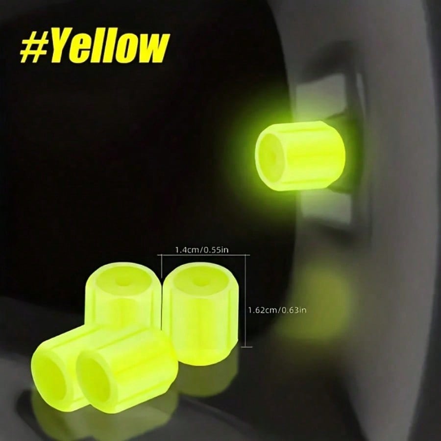 4-Piece Luminous Valve Lever Cover, GM Fluorescent Car Tire Valve Lever Cover, Bicycle Tire Valve Lever Luminous Cover