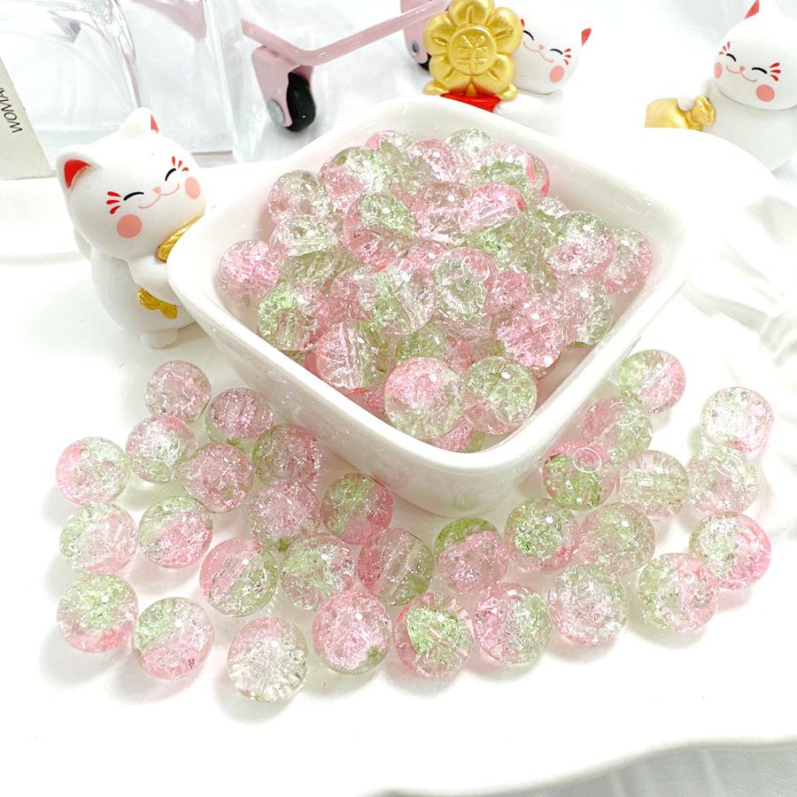 10mm Crackle Glass Round Beads, Loose Spacer Beads DIY Accessories for Bracelet Making 50pcs
