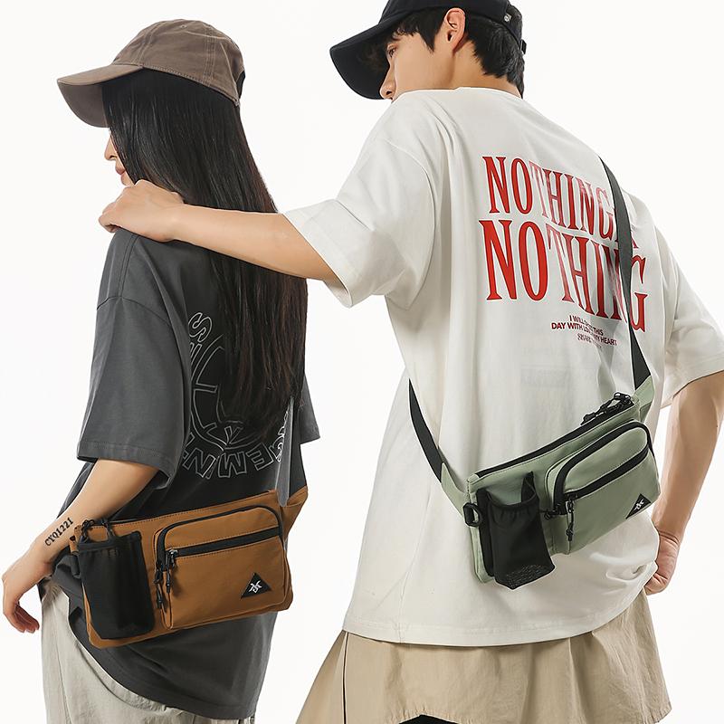 Men's Camping Shoulder Bag Outdoor Riding Hiking Mobile Phone Chest Bag Water Cup Bag