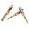 6pcs Metric Thread M3 M10 Titanium Coated HSS Drill and Tap Bits 1 4  Hex Shank