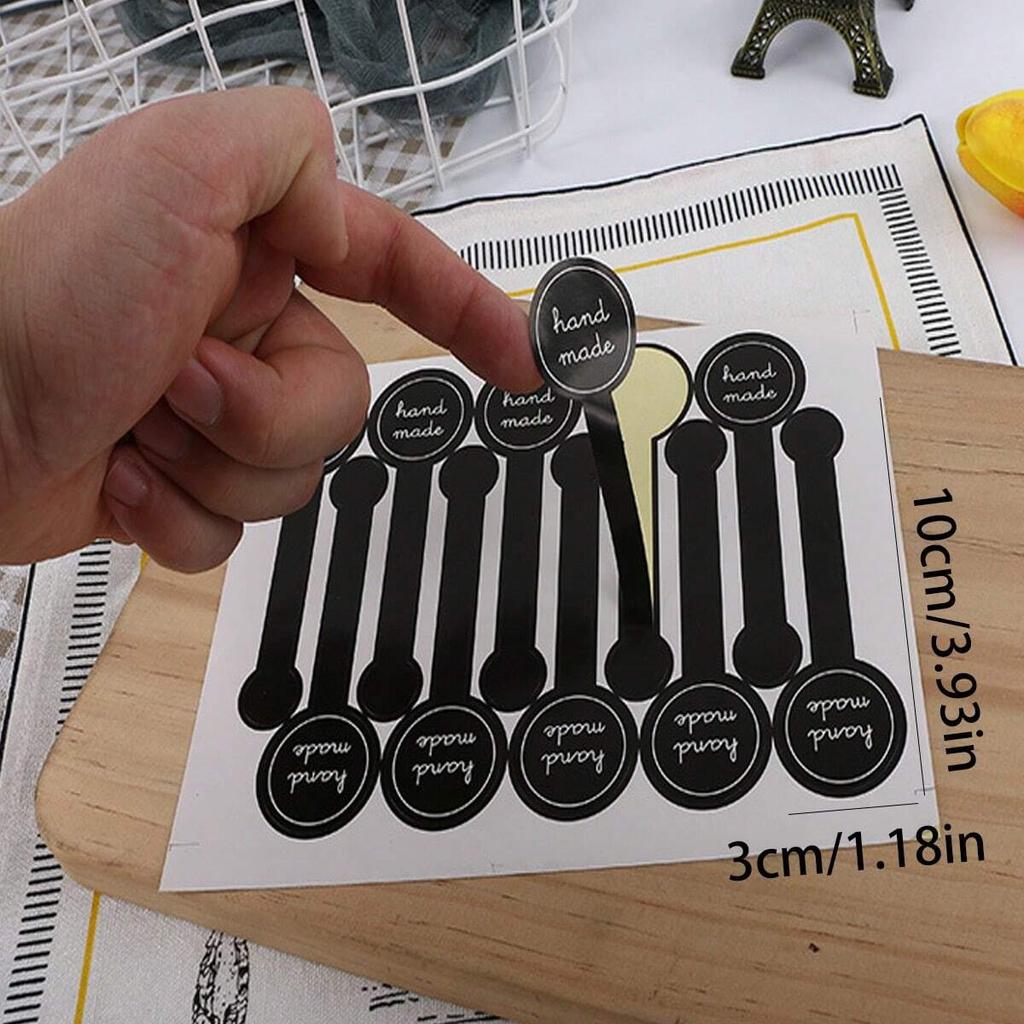 Handmade Sticker, Long Strip Craft Sticker, Baking Cookie & Cake Packaging Decorative Sticker, Food Bag & Box Sealing Sticker