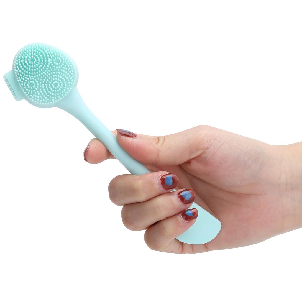 Handheld Silicone Face Cleaning Brush Mask DIY Mixing Stick Makeup Cleansing Brush(Green Double