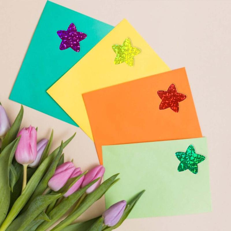 100-500PCS Star Stickers Roll Packaging Pack Stickers Small Heart Photocard Decor Heart Home Made Rolling Sticker TZ304