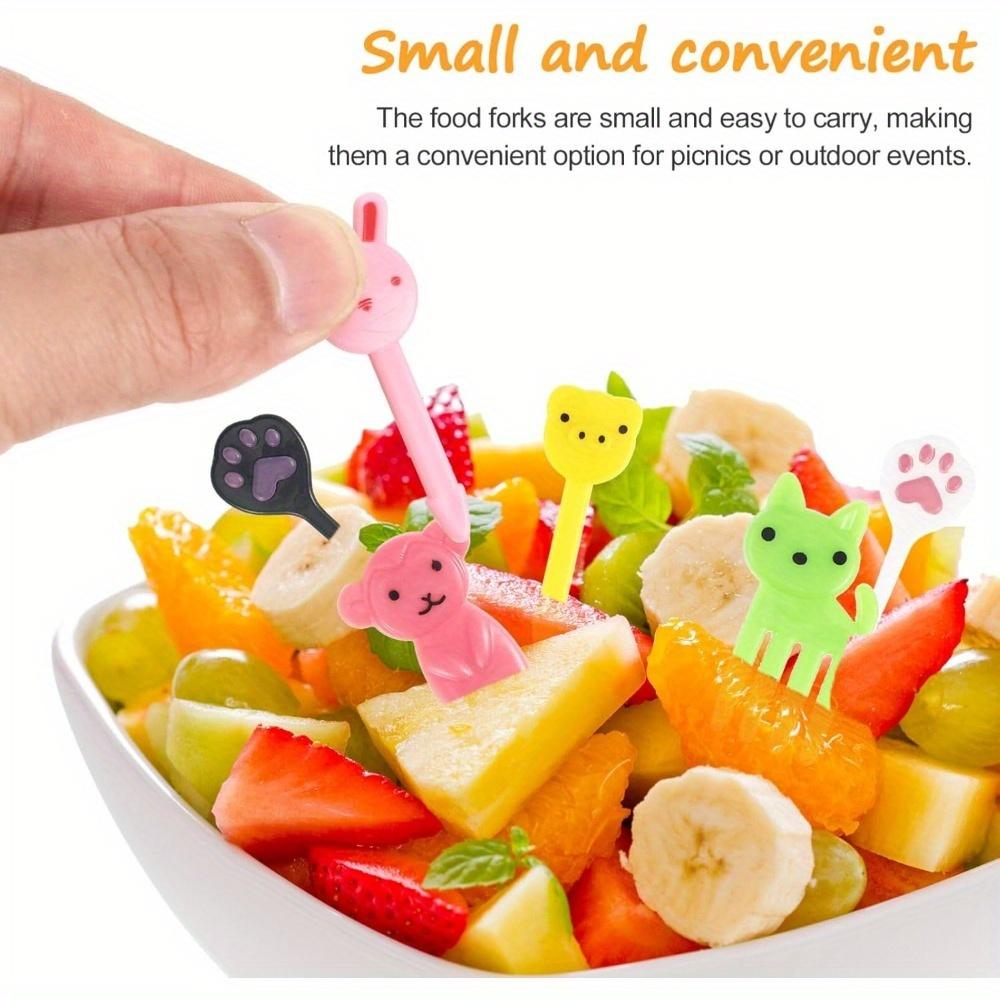 30Pz Stuzzicadenti per Cibo Mini Frutta Plastica Riutilizzabili Pranzo Animali Forchette Dessert Stuzzicadenti Per Torta Dessert Pasticceria Festa Supp