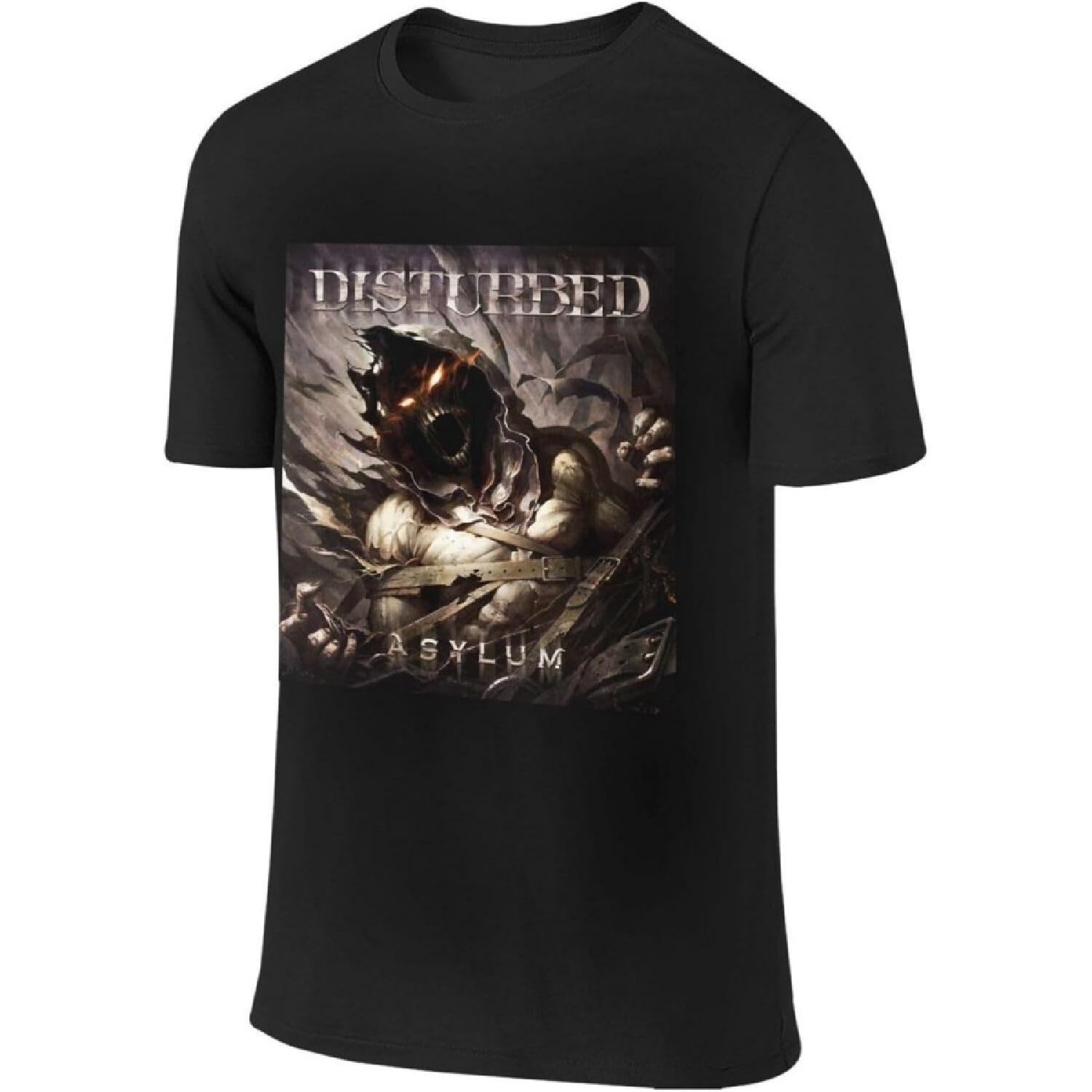 Rashmika Men s Short Sleeve T Shirts Disturbed Band Men s Shirts Crew Neck Running t-Shirt for Men(1) S