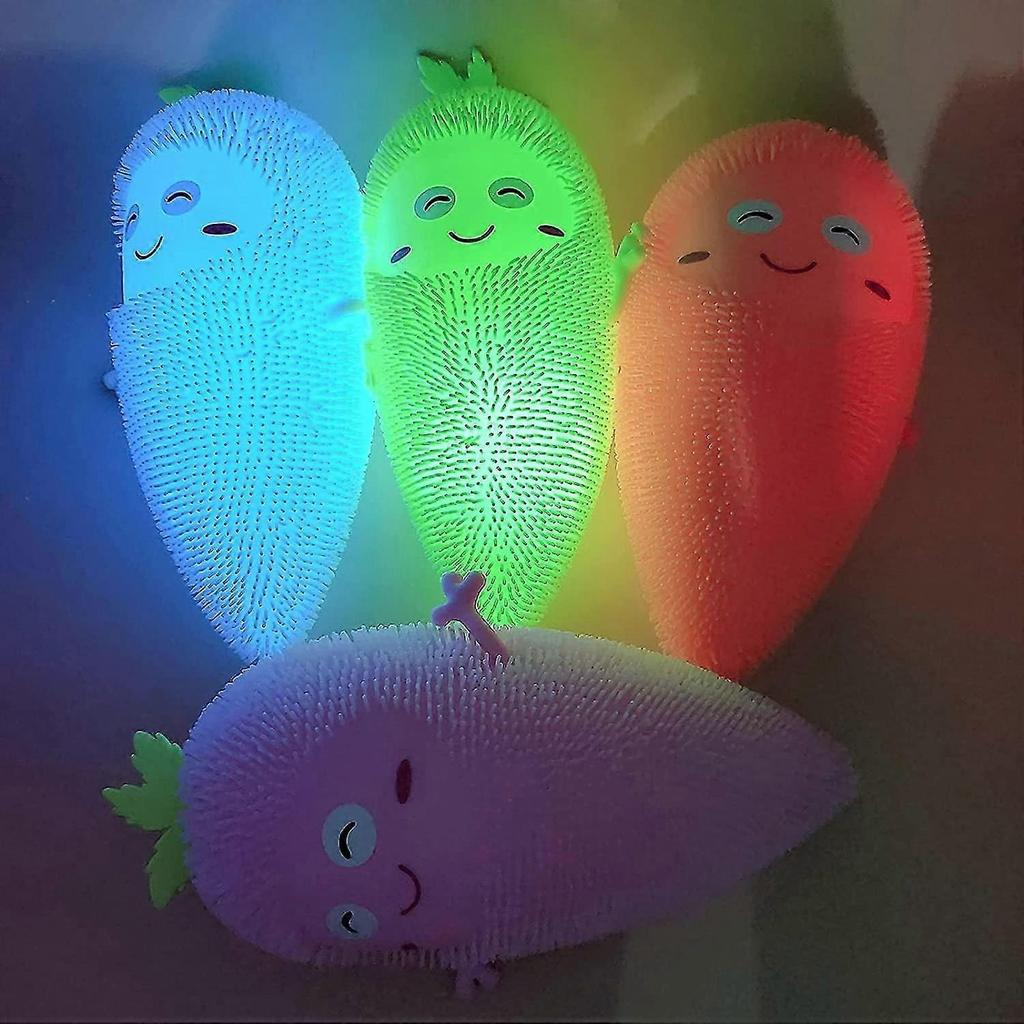 Carrot Squeeze Toy,Highly Simulated Solid Color Luminous Carrot Shape Squeeze Toys for Children - Random Color.