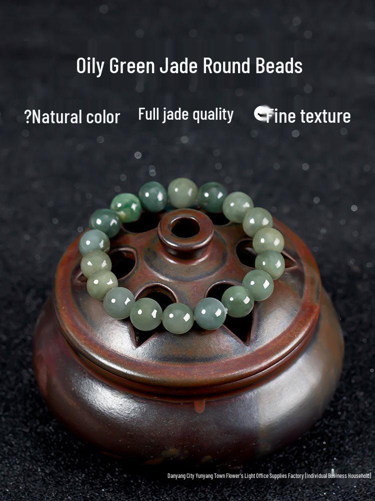 Green Jade Chalcedony Beads for DIY Bracelets - Natural Icy Loose Stone Beads