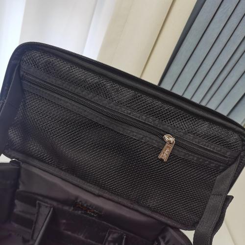 Square Solid Color Makeup Organizer Bag for Cosmetics and Accessories with Luggage Sleeve