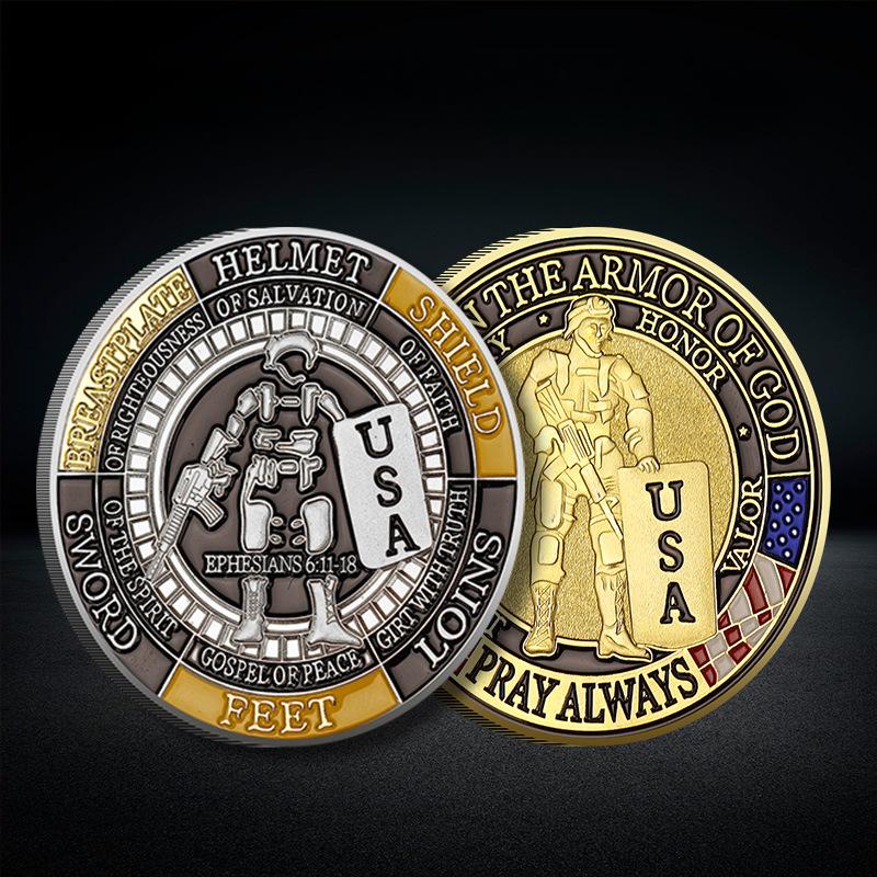 Gold Medal Usa Medal And Silver Coin Creative Gifts Enterprise Veterans Medal Crafts Commemorative Coin