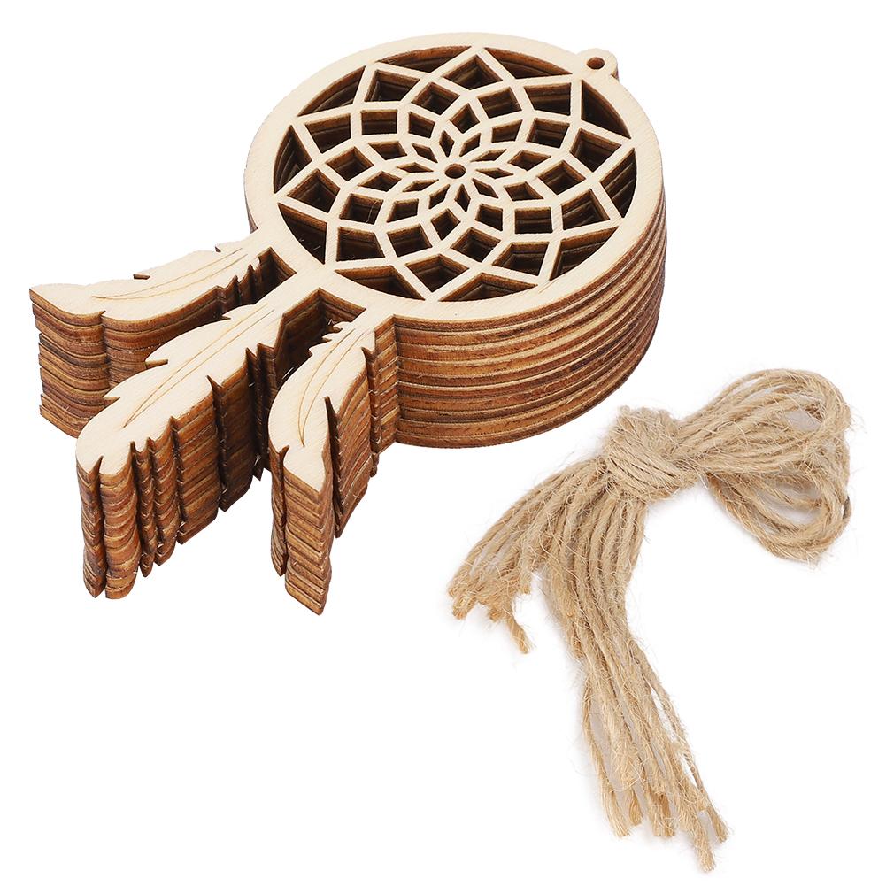20Pcs Innovative Wooden Dreamcatcher Ornament Pendant Art Crafts DIY Home Decoration
