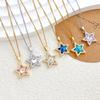 Colorful Star Necklace - Women's Simple Design Elegant Lockbone Chain with Pendant