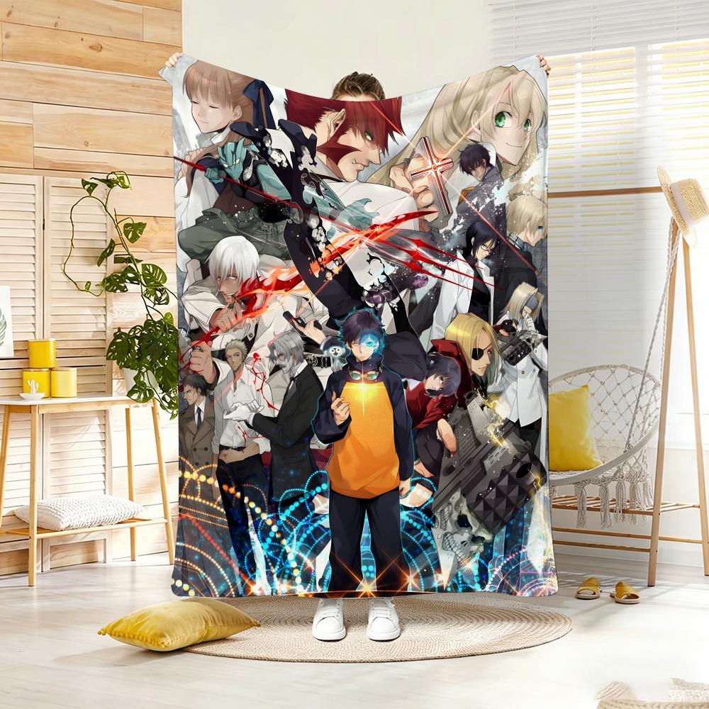 Supernatural Action Anime K-Kekkai Sensen Throw Lightweight 240g Flannel Blanket Soft Skin-friendly for Summer Cooling