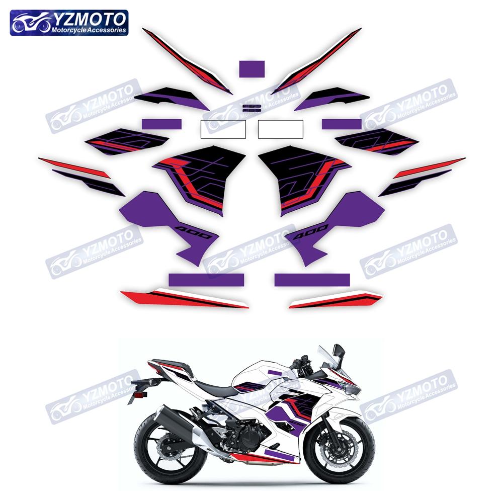 For NINJA400 2018 2019 2020 2021 2022 2023 Motorcycle Sticker Racing Full Car Motorbike Fairing Reflective Decal Stickers Kit