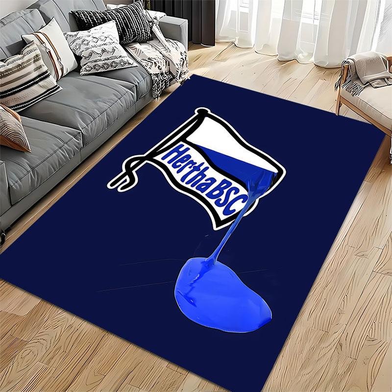 Hertha BSC Flag Design Carpet suitable as a non-slip mat for the living room or bedroom sofa