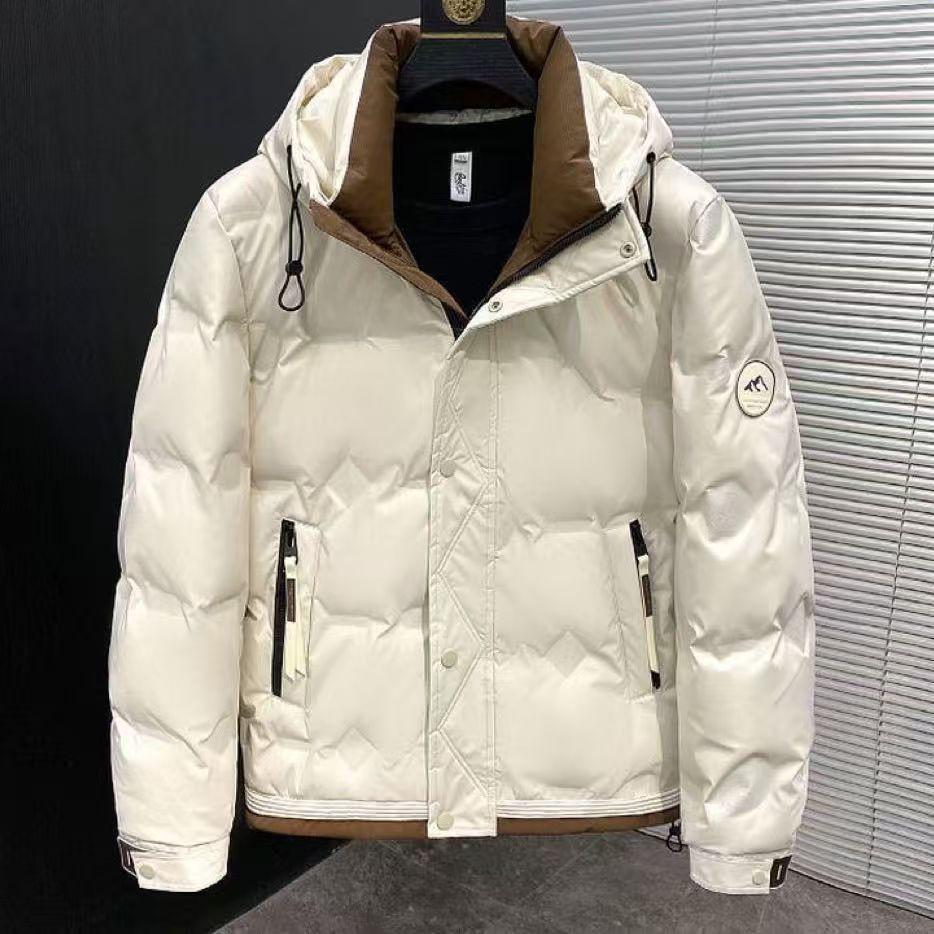 Men's Winter 2025 Hooded Short Down Jacket - Korean Style White Duck Down, Thick & Trendy Fashionable Warm Outerwear