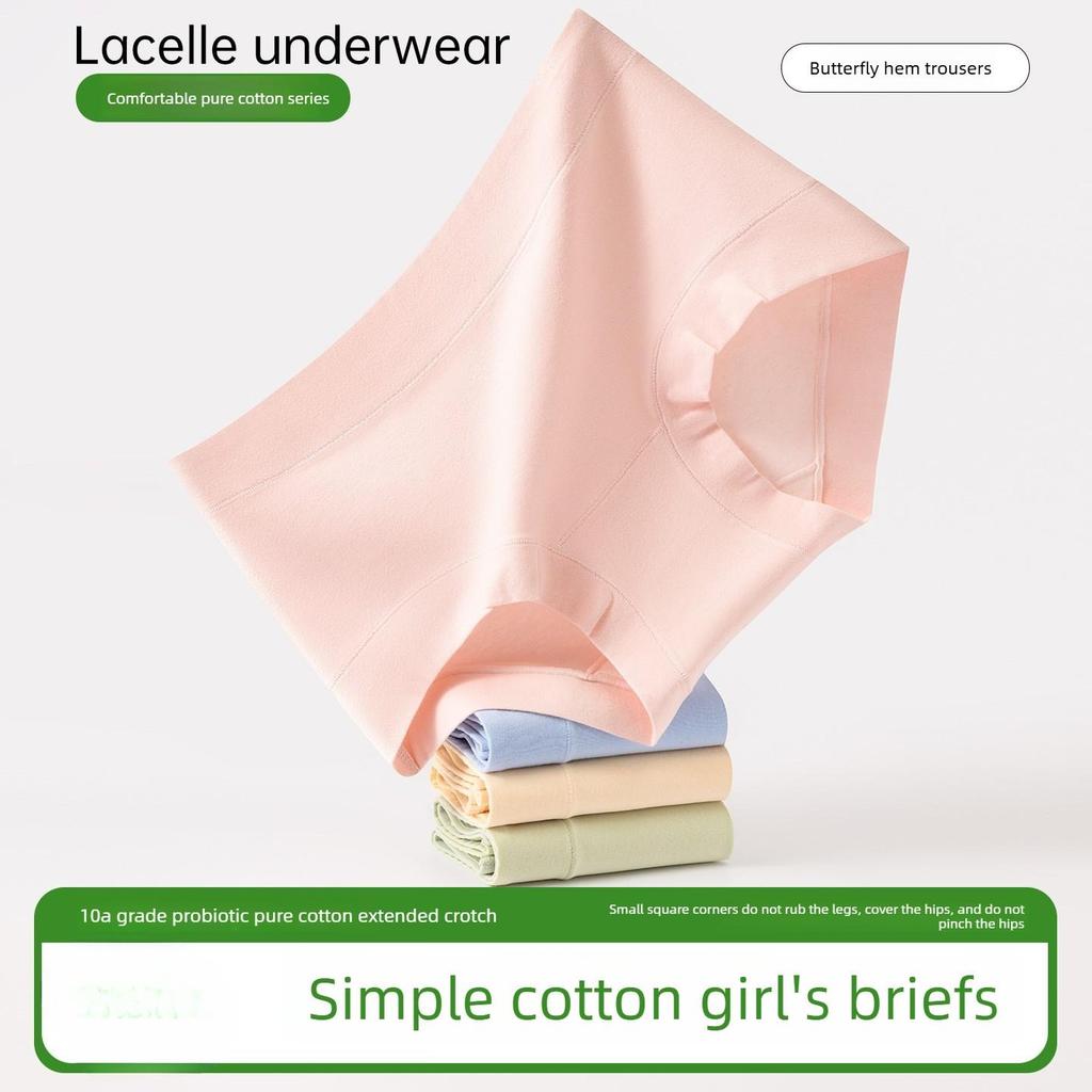 Large Size Lady Spring and Autumn Pure Cotton Antibacterial Crotch Breathable Mid Waist Triangle Briefs