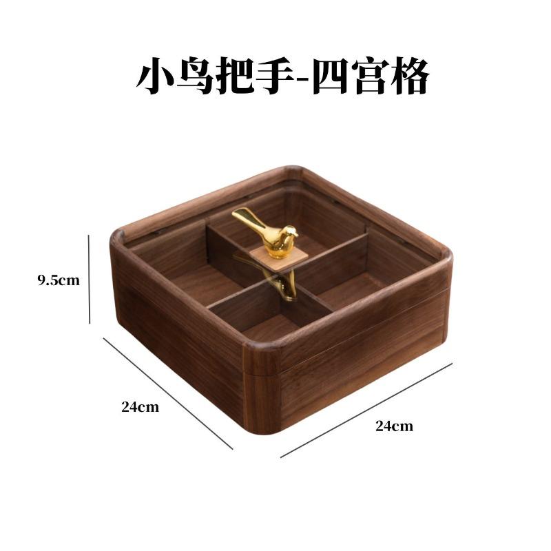 

Solid Wood Dried Fruit Box with Lid Square Storage Box Multi Grid Snack Box Snack Platter Refreshments Plate Storage Bin