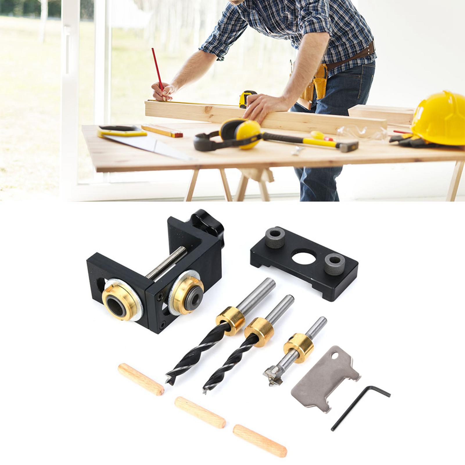 

3 In 1 Doweling Jig Wood Drilling Guide Locator Hole Puncher Woodworking Tool (Type B)