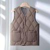 Spring, Autumn and Winter Down Cotton Vest Women's Light and Warm Vest Vest Loose Short Cotton Jacket Liner Elderly Man