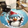 1pc Penguin Christmas Decoration Chair Carpet for Office, Soft, Non-Slip Polyester Mat, Office, Living Room, Bedroom, Durable Polyester yy251207107
