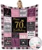 70th Birthday Gift Women Throw Blanket Gift Box 70 Year Old Decor 60x50 Inch