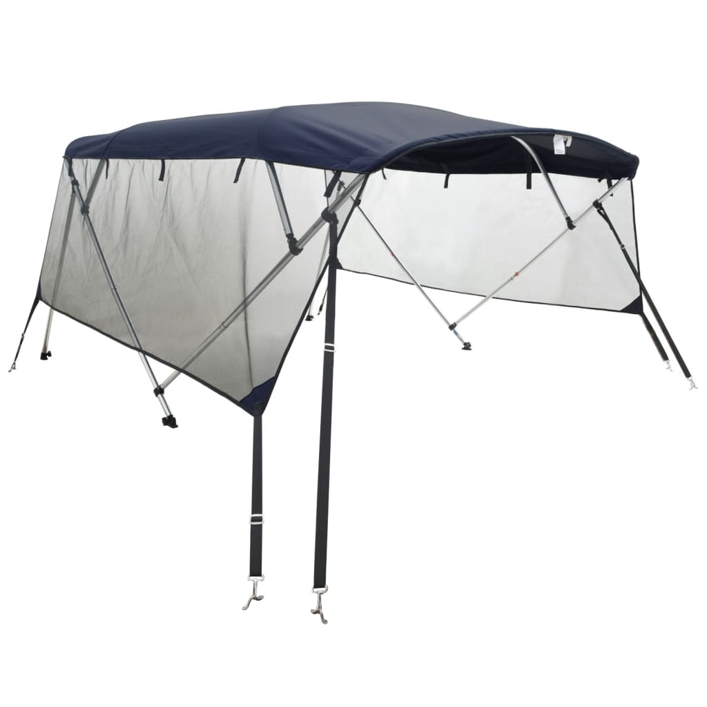 4 Bow Bimini Top with Mesh Side Panels 243 x (170 182) x 137 cm