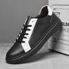 Fashion Luxury Brand White Black Men Casual Shoes Genuine Leather Skateboard Shoes Simple Man Leisure Sneakers Walking Footwear Trainers