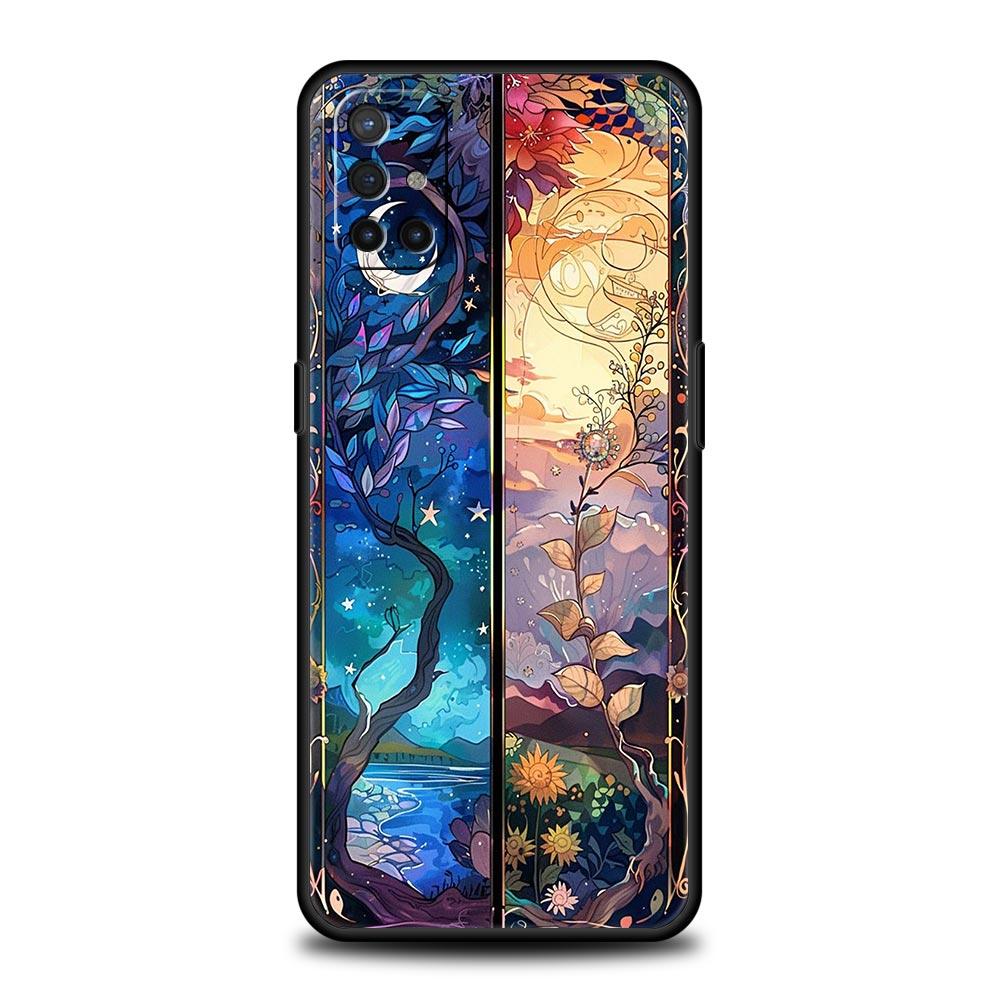 Phone Case For Oneplus 13R 13 12 10T 11 R10 Nord N100 N200 N10 9 9R CE 2 3 Z Pro Lite 5G Soft TPU Cover Beautiful Sun Moon Glass