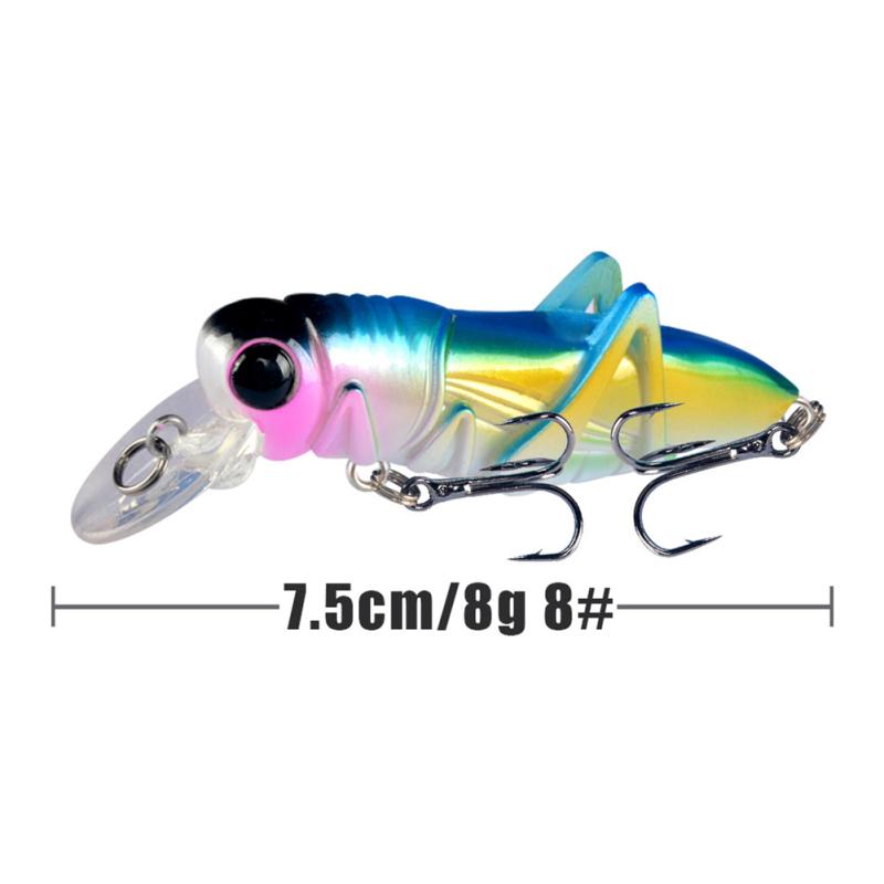 7,5 cm/8 g Græshoppe Fiskebait Flydende Minnow Wobler Fiskefluer Kunstig Hård Bait