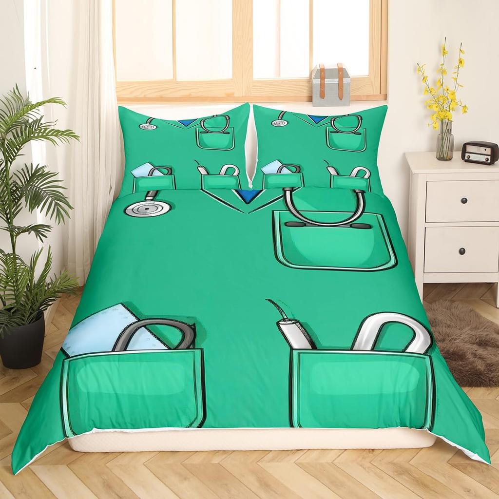 Duvet Covers For Want To Be Doctors Kids Teens Queen King Size Lightweight Down Room Decor 2 Pillowcases 1 Duvet Cover No Quilt