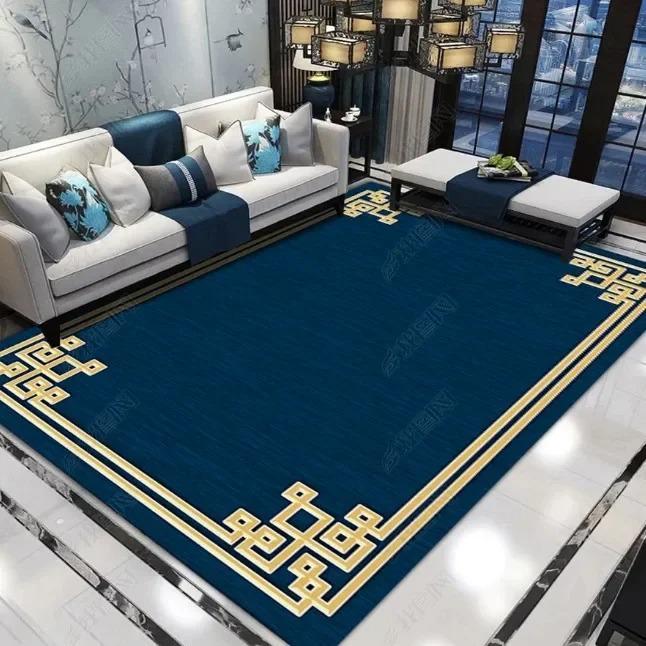 Chinese Style Simple Household Mat Soft Luxury Carpet for Living Room Non-slip Bedroom Modern Luxury Decoration Tapetes Area Rug