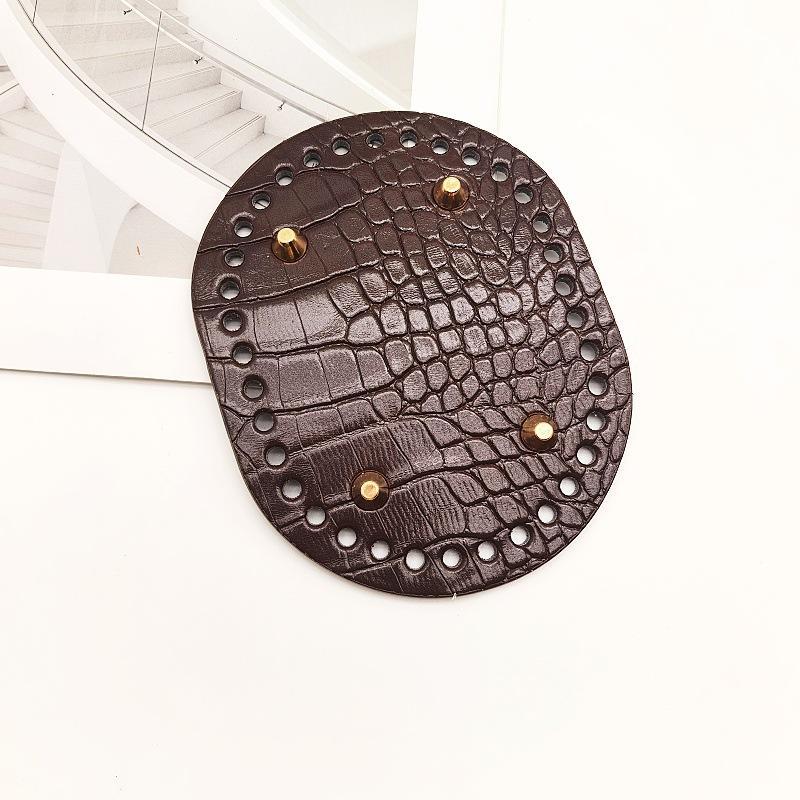 Round Oval Bottom Pu Leather Bag Base With Holes For Diy Home Decoration Handmade Knitted Bag Crochet Bag Bottom Accessories