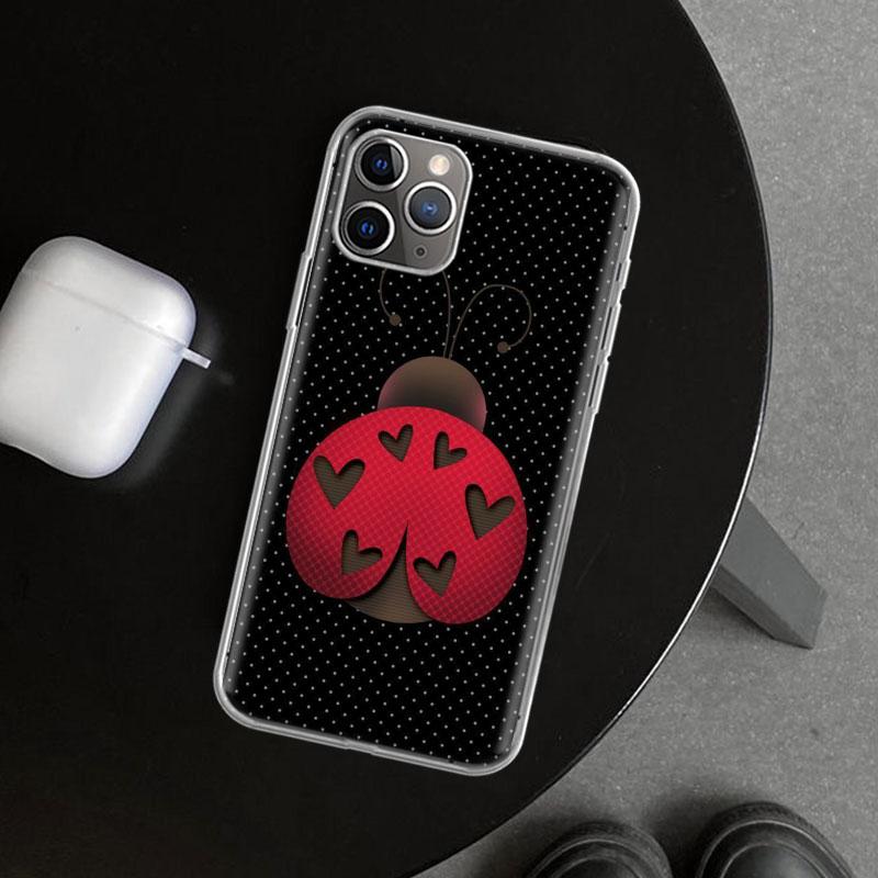 Insect Seven-Star ladybug Phone Case Cover for iPhone 11 12 13 Mini 14 15 Plus 16 Pro Max 17 Air 7 8 + SE Art Customized Fundas