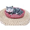 Kawaii Kitty Simulationsfell Katzenmodell auf Kissen Lebensecht Schlafende C Spielzeug Exquisite Weiche Plüschtierfigur Kindergeschenke