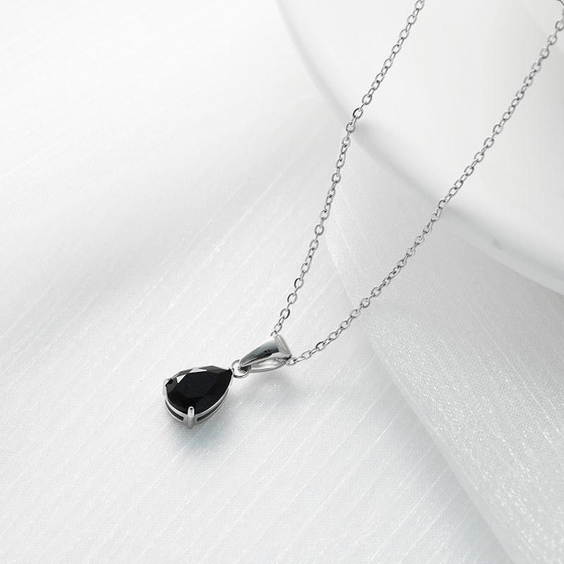 Versatile Personality and Temperament Zircon Necklace Simple Waterdrop Necklaces Fashion Age Reduction Colored Jewelry