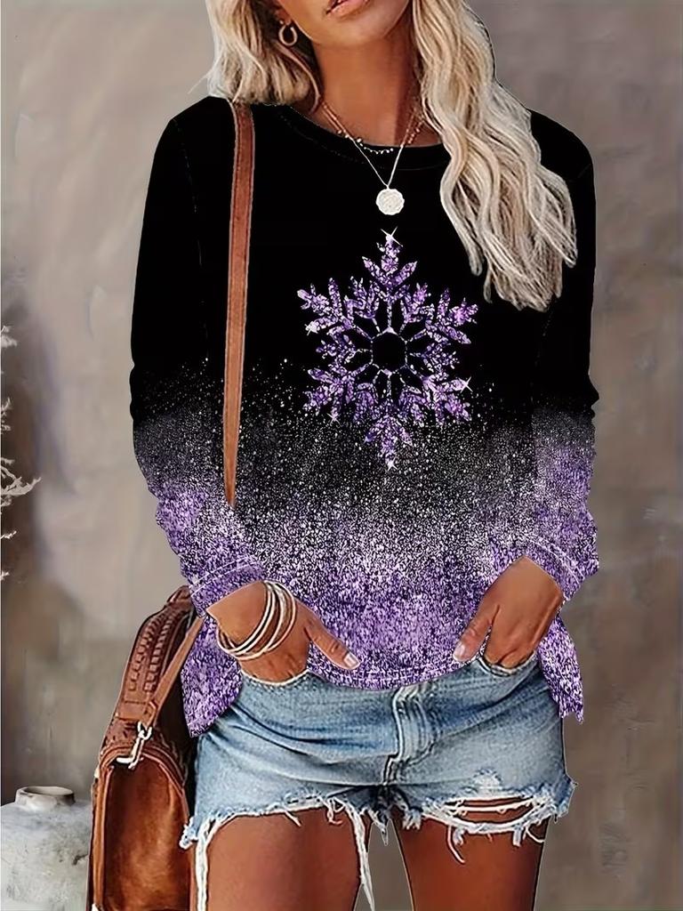 Spring Autumn Long Sleeve O-Neck Women T Shirts 3D Print Streetwear Casual Loose Tops Tees Plus Size